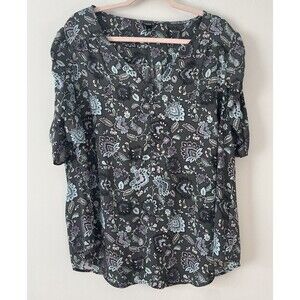 Torrid Harper Georgette Ruched Short Sleeve Blouse Size 2 2X Office Casual